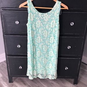 Mint green size small lace shift dress